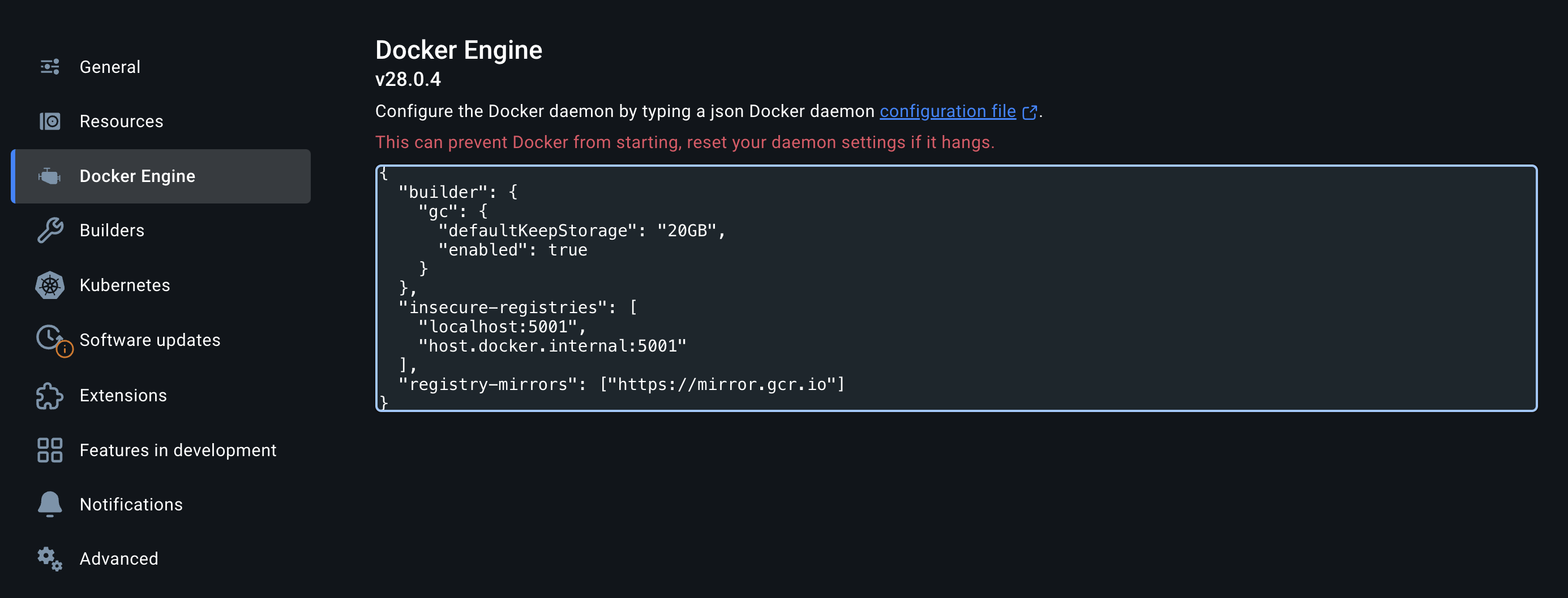 docker desktop settings